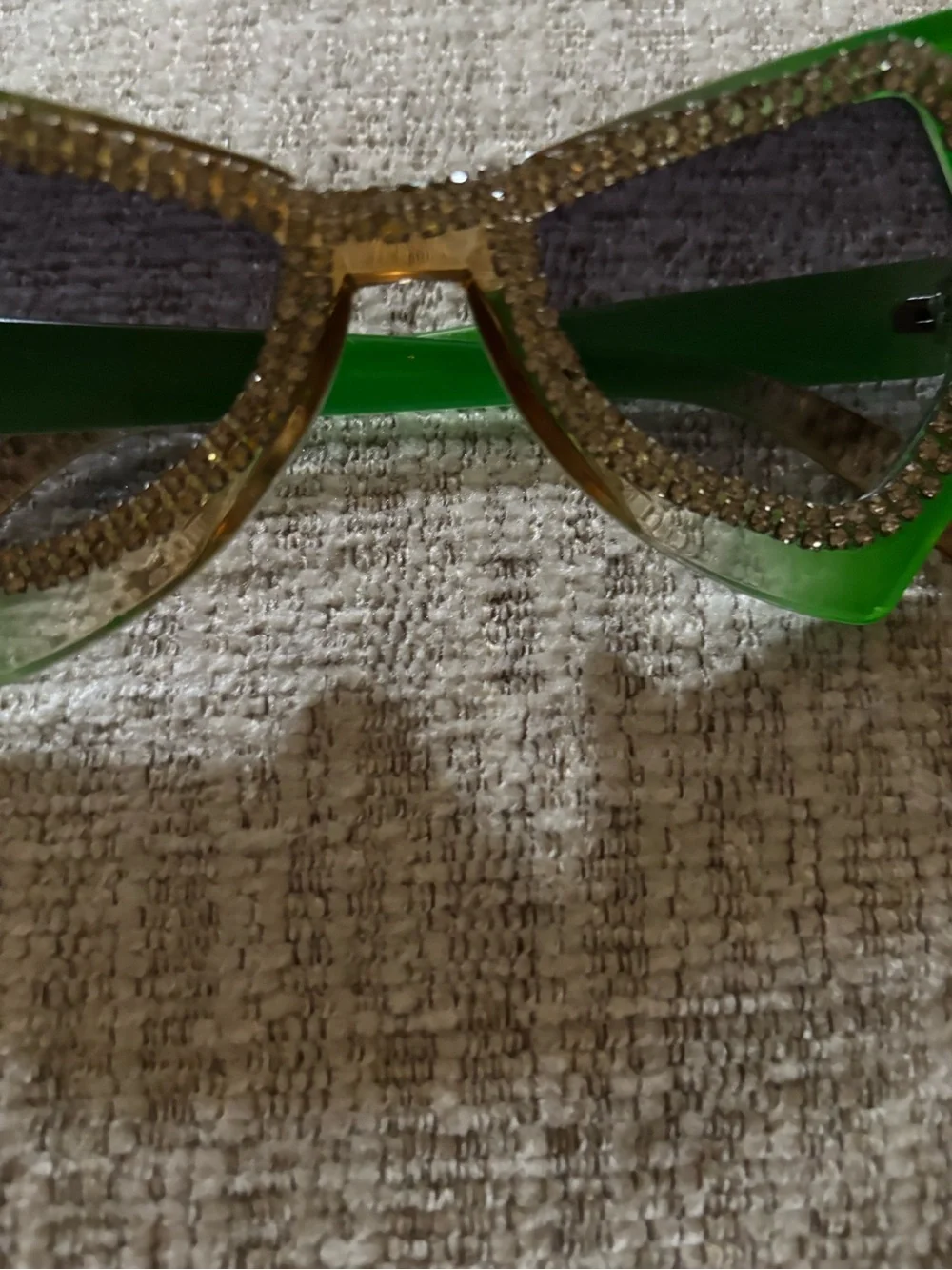 Green Crystal-Embellished Cat-Eye Sunglasses - Women Accessories